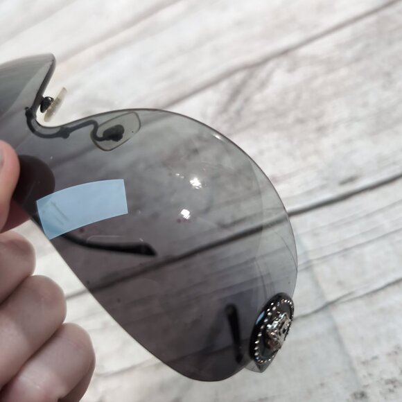 Versace MOD. 2113-B Black Shield Sunglasses 1009/11 – Women’s Oversized - Picture 11 of 14